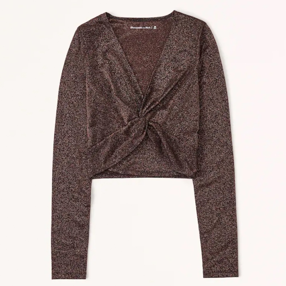 Long-Sleeve Sparkle Twist Top